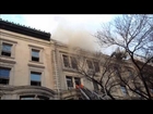 FDNY BATTLING MAJOR 4 ALARM FIRE ON WEST 76TH STREET ON UPPER WESTSIDE OF MANHATTAN, NEW YORK CITY.