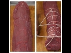 How to Tie a Whole Beef Tenderloin. Tying a Filet Mignon of Beef. How to Tie Meat. Beef Roast