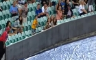 Little kid freaks out over foul ball at Dodgers game in Australia
