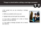 Prefactors for choosing marriage therapist