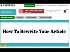 Article Rewriter Tool For 100% Free | Best SEO Tools FREE!! Online Service | How To  Rewrite Article